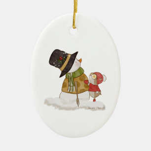 Gold Snowman Ornament