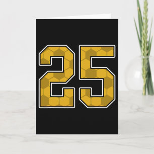 Gold Soccer Pattern Number 25 Jersey Player Unifor Card