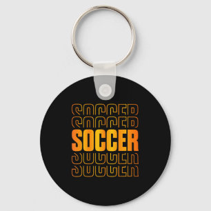 Gold Soccer Stacked Design Soccer Lovers Soccer Pl Keychain