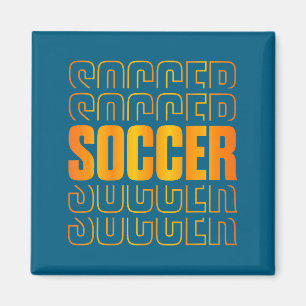 Gold Soccer Stacked Design Soccer Lovers Soccer Pl Magnet