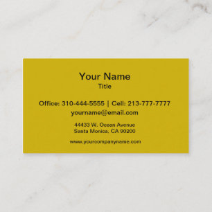 Gold Solid Colour Business Card