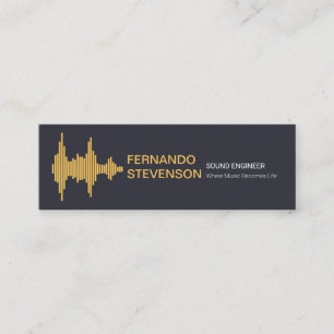 Gold Sound Wave Stylish Name Setting Mini Business Card