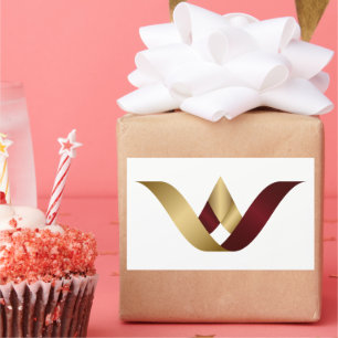 Gold Spa and Beauty Monogram Letter V Sticker