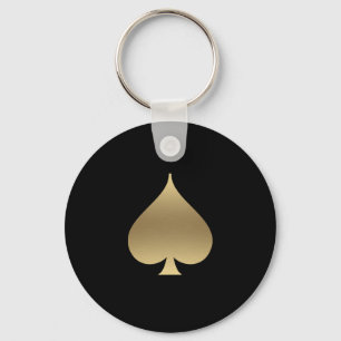Gold Spade Symbol Keychain