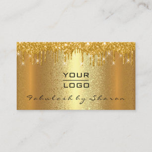 Gold Spark Makeup Artist Event Plan Drips Lux Logo Business Card