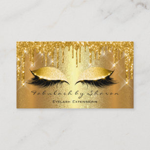 Gold Spark Makeup Artist Lashes Aesthetician Business Card
