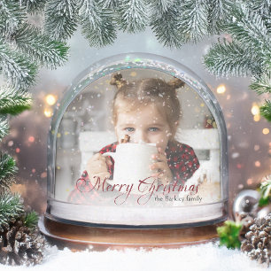 Gold Sparkings Joyeux Noël Photo Snow Globe