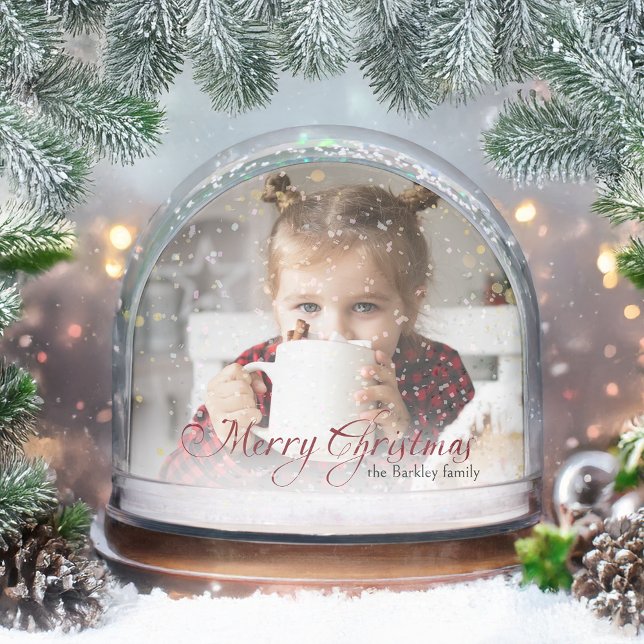 Gold Sparkings Joyeux Noël Photo Snow Globe (Créateur téléchargé)