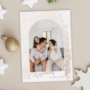 Gold Sparkle Arch Photo Foil Carte de vacances