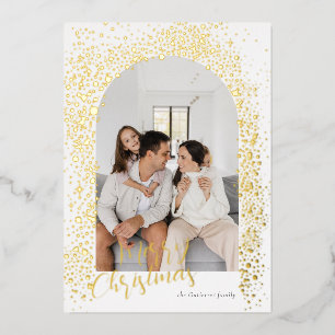 Gold Sparkle Arch Photo Foil Carte de vacances