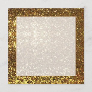Gold sparkle background square invitation