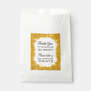 Gold Sparkle Candy Bar Wedding Favour Bag