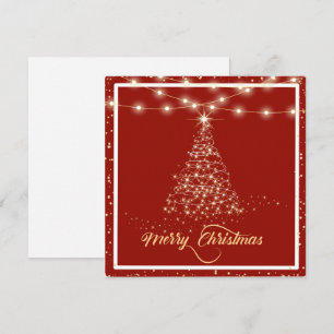 Gold Sparkle Christmas Tree Holiday Greeting Card