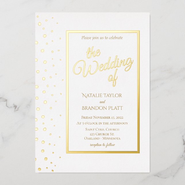 Gold Sparkle Classic Wedding  (Front)