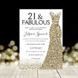 Gold Sparkle Dress Girls 21st Birthday Party Invitation<br><div class="desc">Gold Sparkle Dress Girls 21st Birthday Party Invitation 
Variations to the invitation and matching items in our store</div>