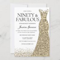 Gold Sparkle Dress Womans 90th Birthday Party