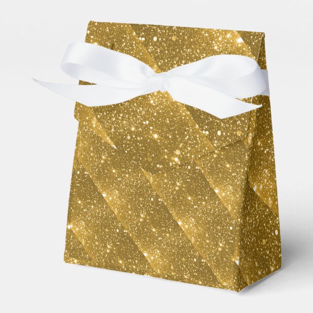 Gold Sparkle Favor Box (Front Side)