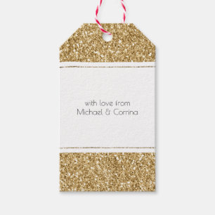 Gold Sparkle Glitter Gift Tags