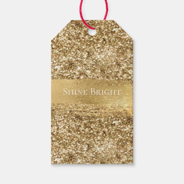 Gold Sparkle Glitter      Gift Tags (Front)