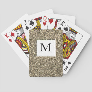 Gold Sparkle Glitter MONOGRAM Playing Cards
