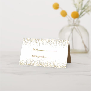 Gold Sparkle Glitter Place Card