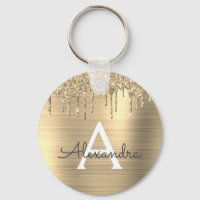 Gold Sparkle Glitter Stainless Steel Monogram
