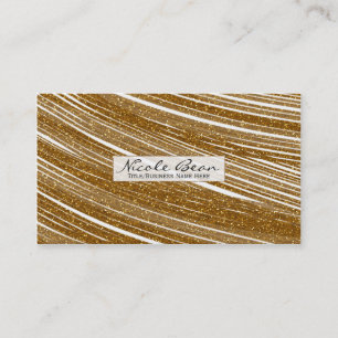 Gold Sparkle Glitter White Chic Business Cards