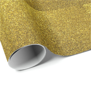 Gold Sparkle Glitter Wrapping Paper