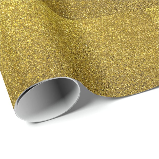 Gold Sparkle Glitter Wrapping Paper (Roll Corner)