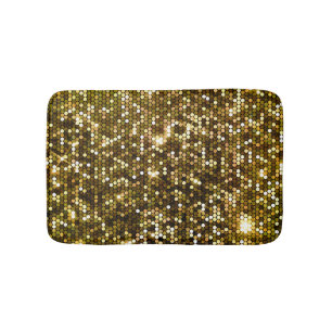 Gold sparkle: glittering background. bath mat