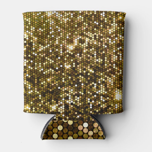 Gold sparkle: glittering background. can cooler (Front)