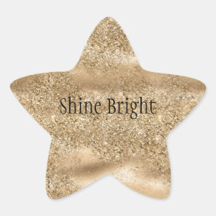 Gold Sparkle Glitz Glitter Star Sticker