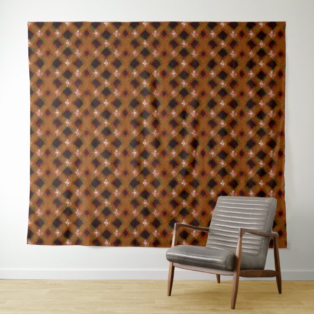 Gold Sparkle Harlequin Lattice Tapestry (In Situ (Horizontal))