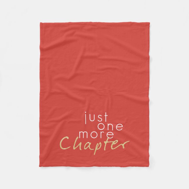 Gold Sparkle Just One More Chapter Fleece Blanket (Front)