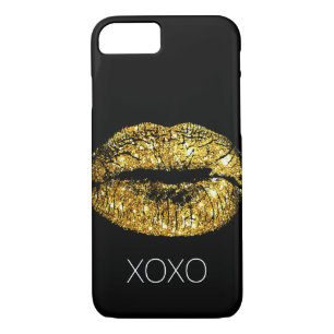 Gold Sparkle Lips Case-Mate iPhone Case
