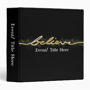 Gold Sparkle Look Bokeh Believe Christmas Binder