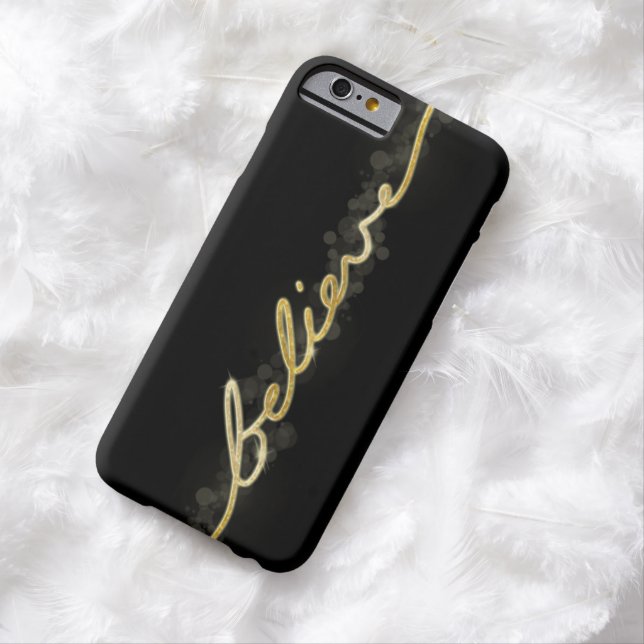 Gold Sparkle Look Bokeh Believe Christmas Case-Mate iPhone Case (In Situ)