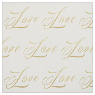 Gold Sparkle Love Fabric