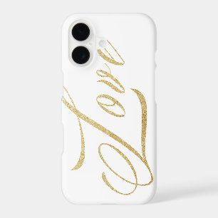 Gold Sparkle Love iPhone 7 Case