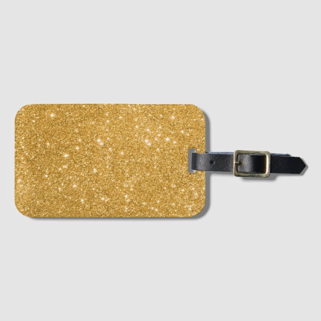 Gold Sparkle   Luggage Tag (Front Horizontal)
