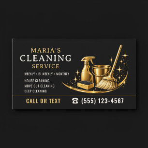 Gold Sparkle Maid House Cleaning Service  Business Card