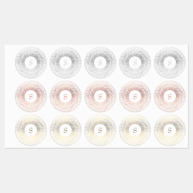 Gold Sparkle Monogram (Sheet)