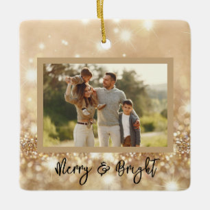 Gold Sparkle Personalized Christmas Ornament