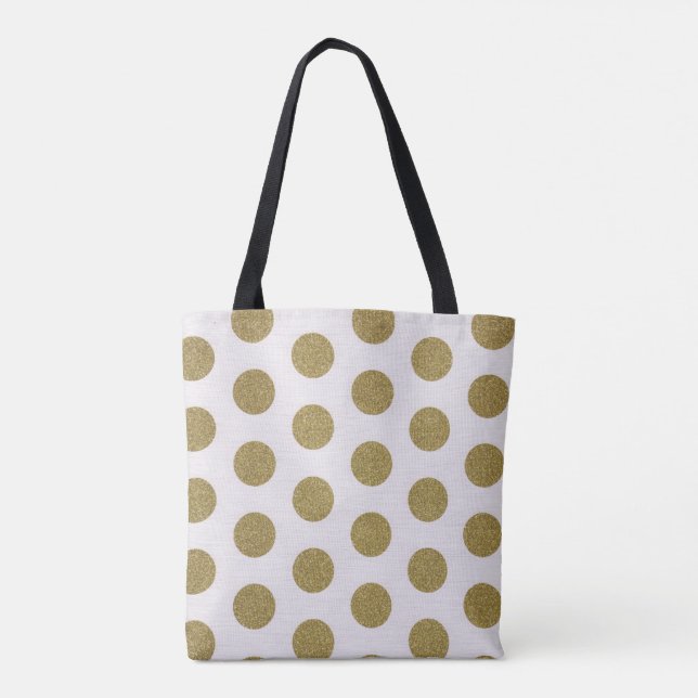 Gold sparkle Polka dot Tote bag (Back)
