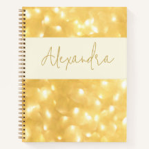 Gold Sparkle Spiral Notebook