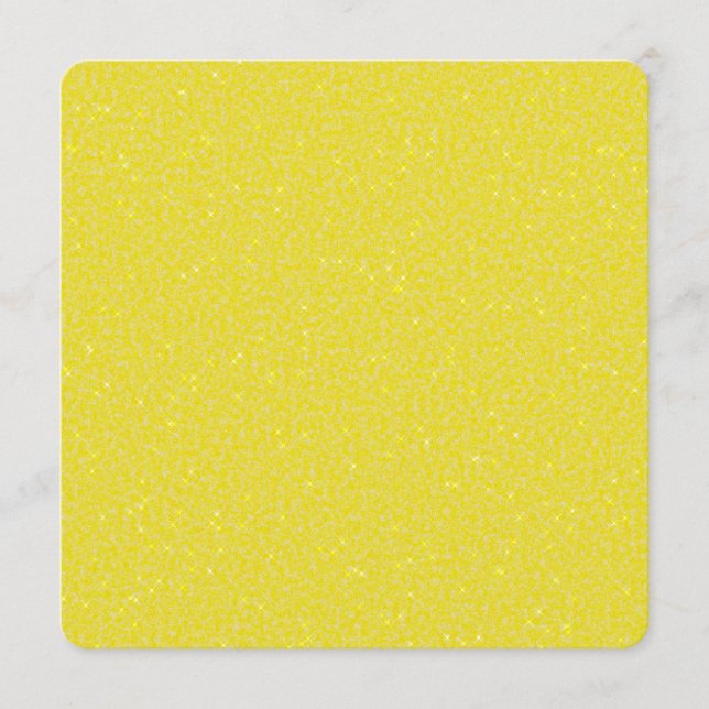 Gold Sparkle Square Wedding Fan Program Paper (Front)
