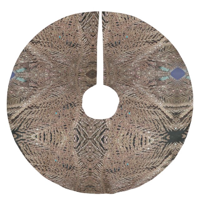 Gold Sparkle Star Brushed Polyester Tree Skirt (Front)