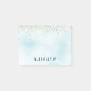 Gold Sparkle Stars Glitzy Glitter Post-it Notes