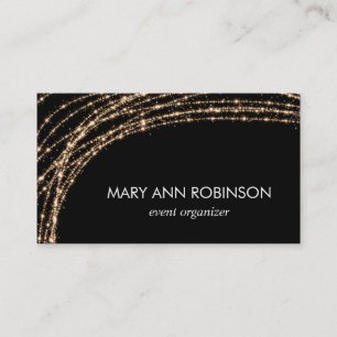 Gold Sparkle String Lights Event Organizer Business Card