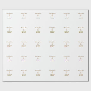 Gold sparkle treats bakery made with love add name wrapping paper